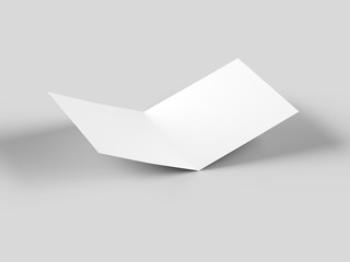 Brochure in square format folded to two - mockup. 3d illustration