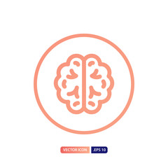 brain icon in outline gradient style. Vector logo design template. Modern design icon, symbol, logo and illustration. Vector graphics illustration and editable stroke. Isolated on white background.