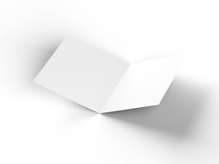 Brochure in square format folded to two - mockup. 3d illustration