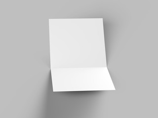 Brochure in square format folded to two - mockup. 3d illustration