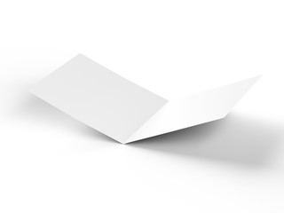 Brochure in square format folded to two - mockup. 3d illustration