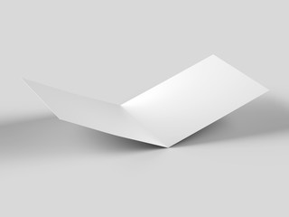 Brochure in square format folded to two - mockup. 3d illustration