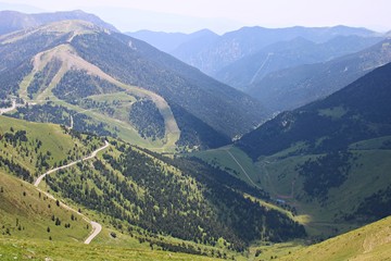 Fototapeta premium Beautiful panorama to the top of the Pyrenees mountains on a sunny day