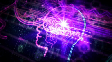 Cyber privacy in cyberspace futuristic illustration