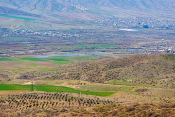 Fabulous landscape with mountains, Armenia-Georgia state border
