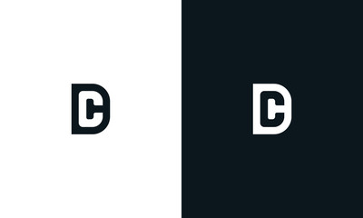 Minimalist line art Letter Dc logo. This logo icon incorporate with letter D and C in the creative way. You can find letter C in the negative space. - obrazy, fototapety, plakaty