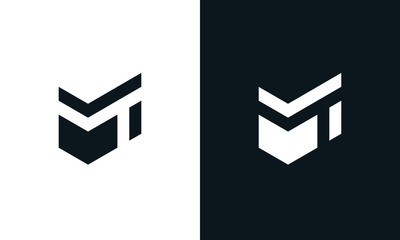 Minimalist line art Letter Mi logo. This logo icon incorporate with letter M and I in the creative way. - obrazy, fototapety, plakaty