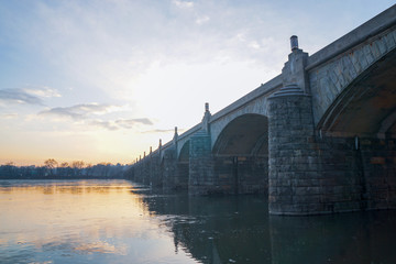 Stone bridge over river