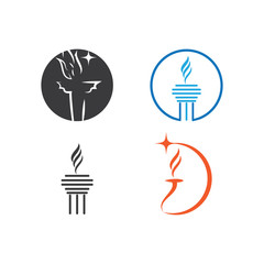 Set Torch  Logo Template vector symbol