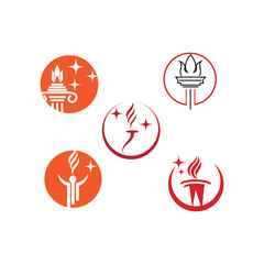 Set Torch  Logo Template vector symbol