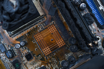 Desktop Computer Burned Damage CPU GPU video card, memory, chip , cooler