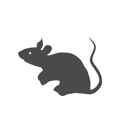 Rat icon in flat design style. Silhouette on a white background. The traditional symbol of the Chinese New Year. - 311413739