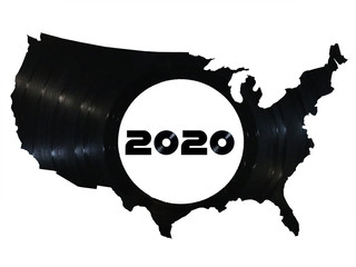 2020 - Disque Vinyle - États-Unis - obrazy, fototapety, plakaty