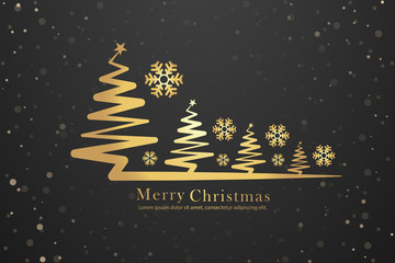 Merry Christmas 2019 | Golden Snowflakes & Christmas Trees