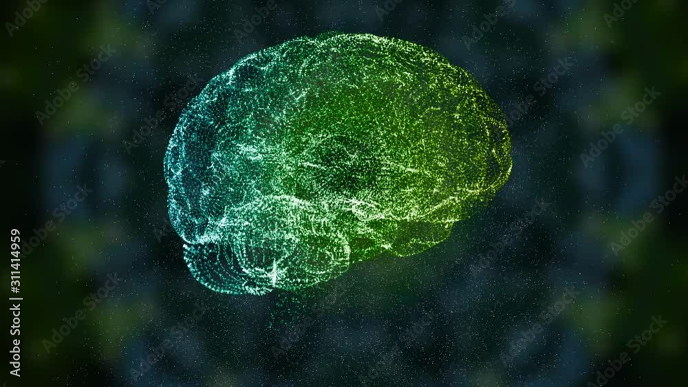 Wall mural the universe within an abstrct brain mockup floating in space.