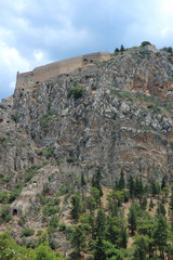 Fototapeta na wymiar View to the Palamidi fortress on the rock, Nafplio, Peloponnese, Greece
