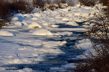 Winter mountain stream
