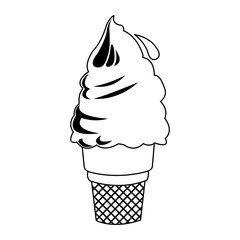 soft serve ice cream icon, flat design