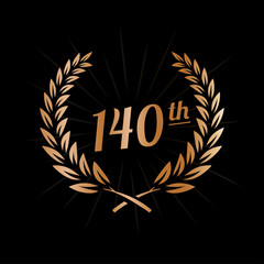 140 years anniversary design template. One hundred fortieth anniversary celebration logo. Vector and illustration.