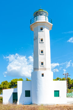 Possidi lighthouse. Near Possidi cape (Miti beach) there is an old lighthouse, built in 1864. Ιts height is 14,5 meters and the height of its light is 23 meters.