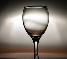 monochrome and simple empty glass of wine