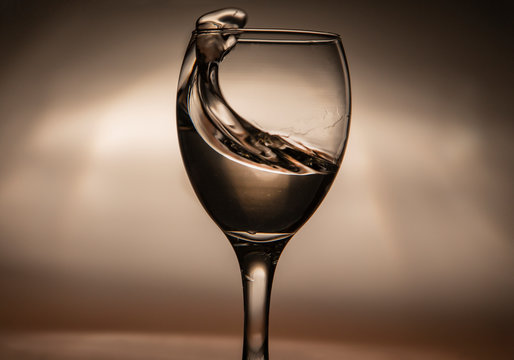 Water moving in a glass