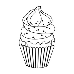 sweet cupcake icon, flat design
