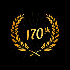 170 years anniversary design template. One hundred seventieth anniversary celebration logo. Vector and illustration.