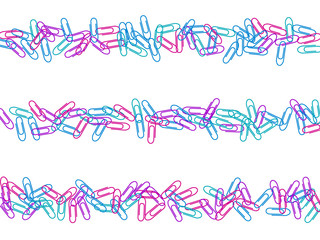 Stationary paperclips isolated on white background