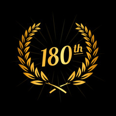 Fototapeta premium 180 years anniversary design template. One hundred eightieth anniversary celebration logo. Vector and illustration.