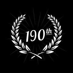 Obraz premium 190 years anniversary design template. One hundred ninetieth anniversary celebration logo. Vector and illustration.