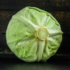 cabbage green, healthy food (delicious fresh vegetable) menu concept. food background. top view....