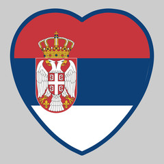 Serbia Flag In Heart Shape Vector illustration Eps 10