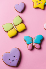 Fototapeta premium bright, figured gingerbread cookies for the holiday, close-up
