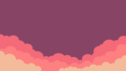 Sky and Clouds Background. Stylish design with a flat poster, flyers, postcards, web banners. Isolated Object. Vector illustration.