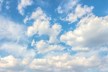 Fototapeta na wymiar White clouds in the blue sky. Background. Texture