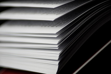 open book close up in a corner