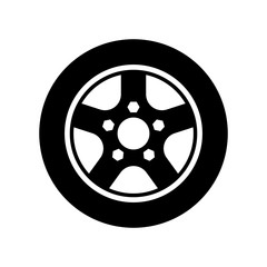 Car wheel icon. Vector image isoded on a white background.