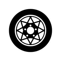 Obraz premium Car wheel icon. Vector image isoded on a white background.