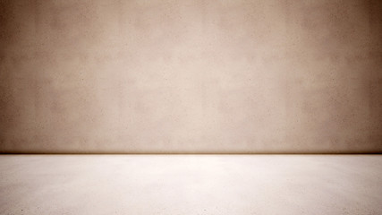 Concept or conceptual solid and rough white background of concrete floor and wall as a vintage pattern layout. A 3d illustration metaphor for minimalism, time and material