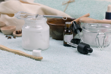 Homemade toothpaste recipe with bamboo toothbrush