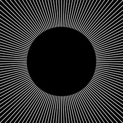 Circle frame. Line rays round border.