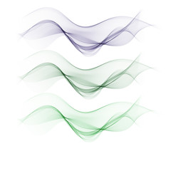 Set of abstract colorful wave isolated on transparent background. Vector illustration for modern business design. Futuristic wallpaper.