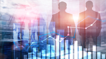 Financial growth graph. Sales increase, marketing strategy concept