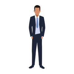 avatar young businessman standing icon