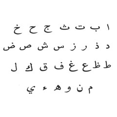 set of Arabic alphabet, vector. Colorful Arabic Alphabet. The names and the shapes of the letters in the Arabic alphabet  colored squares for kids. Set Hijaiyah Arabic font alphabet 