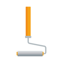 paint roller tool icon, flat design