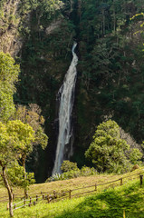 Mae Surin Waterfall flowing down from the high cliff, Khun Yuam District, Mae Hong Son, northern Thailand