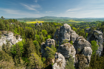 Bohemian paradise during spring time, May, Czech Republic, Landscape, rocks