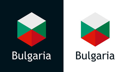 Fototapeta premium Bulgaria flag in vector - Emblem for Elections, Sport or Travel Tour decoration. Logo template on white and black color.